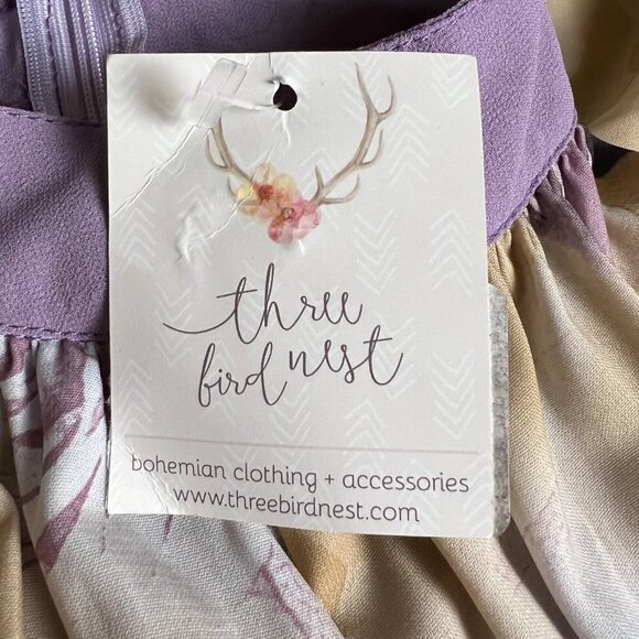 Three Bird Nest Purple Floral Maxi Dress - Picture 12 of 12